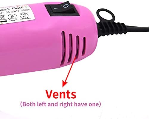 Heat gun mofa Resin Mini Heat Gun,6.6ft Cable 300W Heat Gun for Crafts,Acrylic Paint Dryer Multi-Purpose Electric Heating Nozzle (Rose)