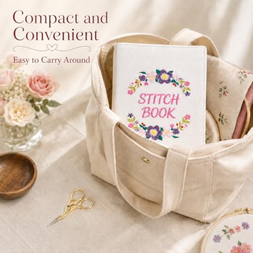 Nuberlic Embroidery Stitch Book Kit for Beginners, 72 Essential Stitches