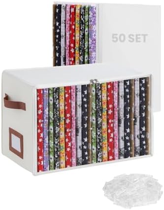 Qozary Fabric Storage Box with 8.5 x 11 Inch Fabric Organizer Boards