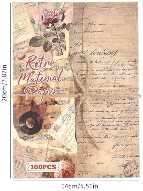 icceemee 160 Sheets of pinstripe Scrapbook Paper, journaling Scrapbook Supplies Craft Collage Paper Set, Junk Journal Bullet Journal Poster Room Decor for Card Making Decorative Gifts