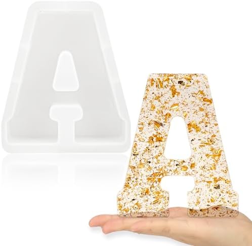 Gartful 7 Inch Large Letter Molds for Resin, 3D A Capital Alphabet Epoxy Resin Mold, A to Z Thick Resin Letter Molds for Making Letters, Word Sign Art, DIY Crafts, Making Cake, Party Home Decor