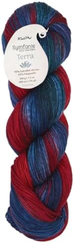 KnitPro Symfonie Fingering Weight Merino Wool Yarn 100g, Twilight Flame