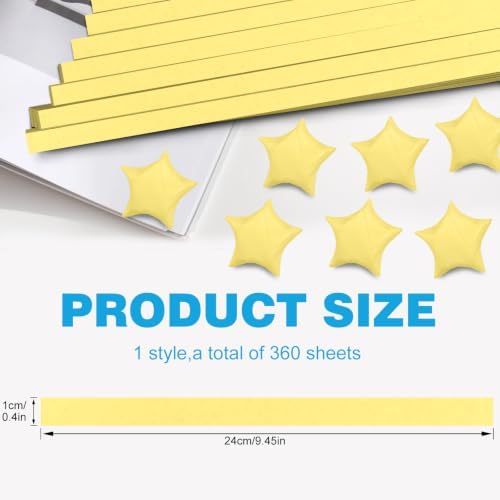 FoDau770 Solid Color Star Paper Strips - 360 Sheet, Light Yellow