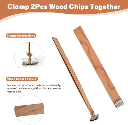 50 Set Wood Candle Wicks 3 Widths, DIY Candle Making Supplies Wooden Wicks with Iron Stands for Handmade Candles Including 20Set 5.1x0.51in, 20Set 5.9x0.59in, 10Set 5.9x0.75in Natural Wood Wick