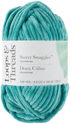 Loops & Threads Sweet Snuggles Yarn - Yarn for Knitting, Crochet, Weaving, and Arts & Crafts - Blue, Polyester, 8.8 oz