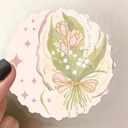 50Pcs Vintage Floral Gold Foil Stickers