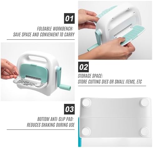 Portable Mini Die Cutting Machine,3 inch Opening,Manual Foldable Die Cut and Embossing Machine Including Accessories for Children,Starters Scrapbooking,Cardmaking,Paper Craft
