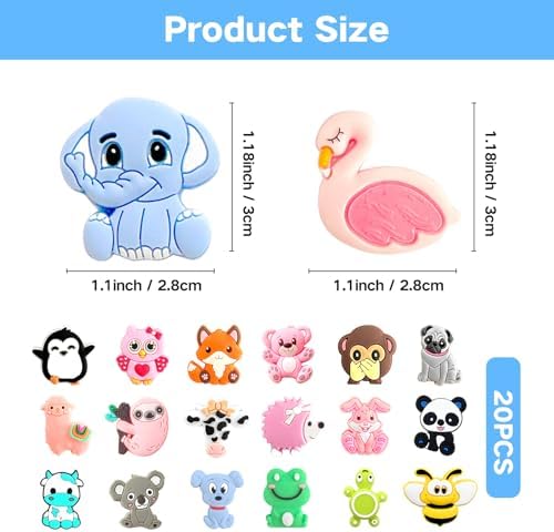 20Pcs Knitting Needle Stoppers Cute Animals Knitting Needle Point Protectors fit Size US 2.5-13 (3mm-9mm) Needles for Beginners Knitting Crochet Hand DIY Supplies Accessories