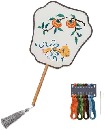 QIZUOLIFE Chinese Embroidery Fan Kit for Beginners