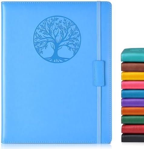 Biuwory Leather Journal Notebook, 256 Thick Lined Pages, Hardcover 8.6"×11" | A4 Large Vintage Journal for Women Men,Work,School,Business,Travel Diary,Note taking,College Ruled Writing,Daily Journaling