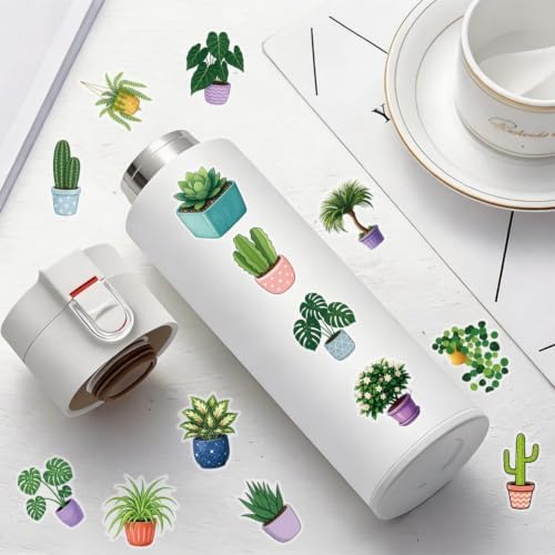 Green Potted Plants Stickers Aesthetic Flora Scrapbook Stickers(50)