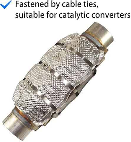 Exhaust Heat Shield Automotive, Muffler wrap，Embossed Aluminum Heat Shield Kit for Muffler Exhaust Wrap, Heat Barrier,Car Exhaust Sheet（11.8''x20.0''）