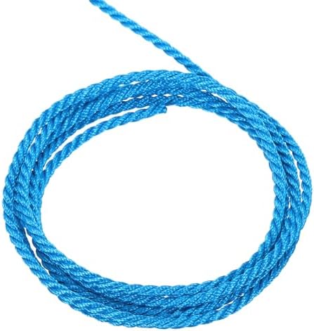 MECCANIXITY Twisted Cord Trim, 11 Yard 1mm 3-Ply Twine Braided Rope Shiny Thread String for Craft Gift Bag Curtain Christmas Decor, Sky Blue - 10m