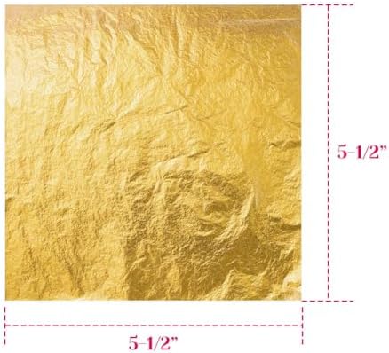 Gold Leaf Sheet for Resin, Paxcoo 300 Sheets Gold Flakes for Resin Nail Foil for Resin Jewelry Making Slime, Nail Arts, Gilding Crafting, Paint, Decoration, 5.5 by 5.5 Inches