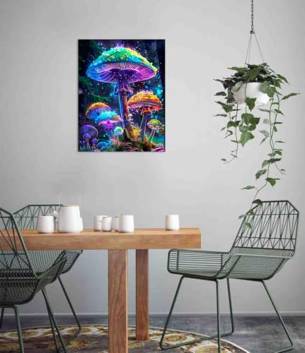 DYAIYYMQ Mushroom Stamped Cross Stitch Kit for Adults 15.7x11.8 inches