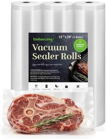Kitchen Essentials, Vacuum Sealer Bags 3 Rolls 11"x20' Freezer Bags