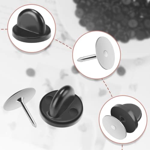 JANYUN 120 Pairs Rubber Blank Pin Backs Butterfly Clutch Backings Holder