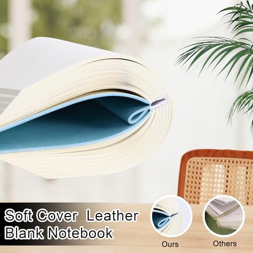 Thick Blank Journal Notebook 400 Pages A6 Unlined Sketchbook