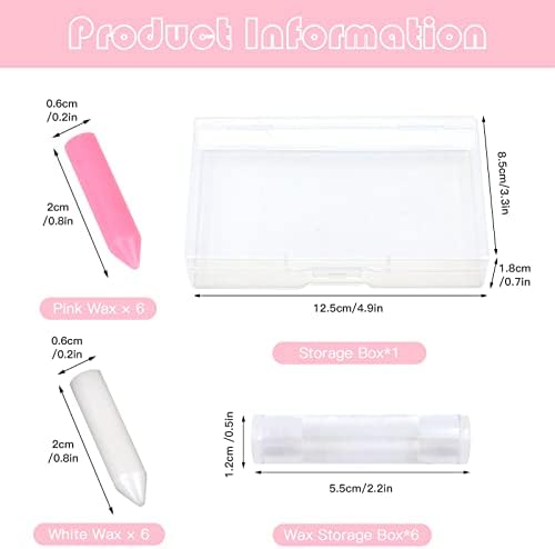 ZYNERY 12 PCS Diamond Painting Wax, Diamond Art Wax Refills Pen Replacement Glue Clay Accessories, Replacement Tips for Art Pens Refillable DIY Craft Dotz Accessories