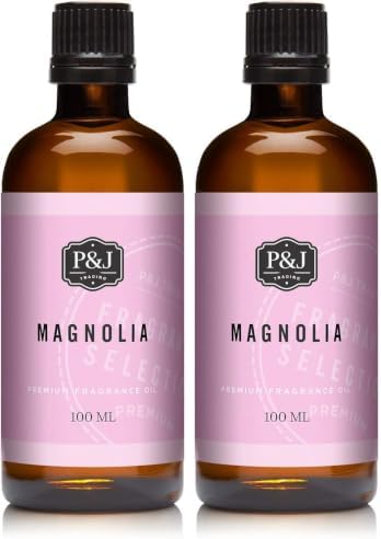 P&J Fragrance Oil | Magnolia Oil 100ml - Candle Scents for Candle Making, Freshie, Soap Making Supplies, Diffuser Oil Scents (Pack of 2)