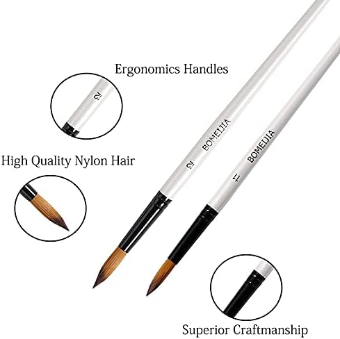 GETHPEN Acrylic Paint Brushes Set,12PCS Round-Pointed Tip Paint Brushes