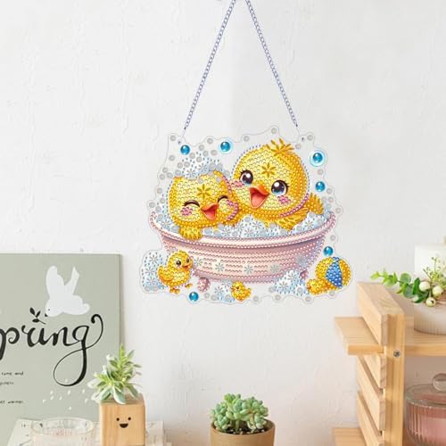 ARPADAMO Duck Diamond Art Kits for Adults, Acrylic Hanging Suncatcher