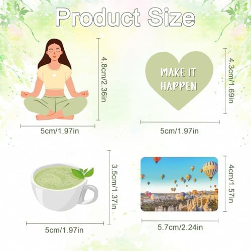 50 Pcs Vision Board Stickers for Women, Positive Affirmation Stickers for Vision Board Supplies Kit, Inspirational Quote Journey Decal Sticker for Adults Planner Accessories (Green Yellow)