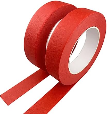 Red Masking Tape, 1 Inch x 55 Yards, 2 Rolls