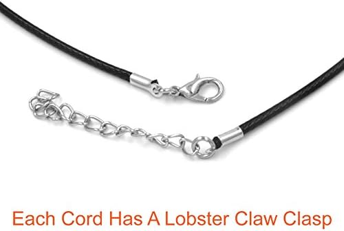 Paxcoo 50Pcs Necklace Cord with Clasp Bulk for Necklace Bracelet Jewelry Making Multicolor