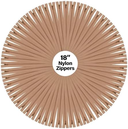 Mandala Crafts 60 PCs Tan Closed-End 18 Inches Nylon Zippers for Sewing