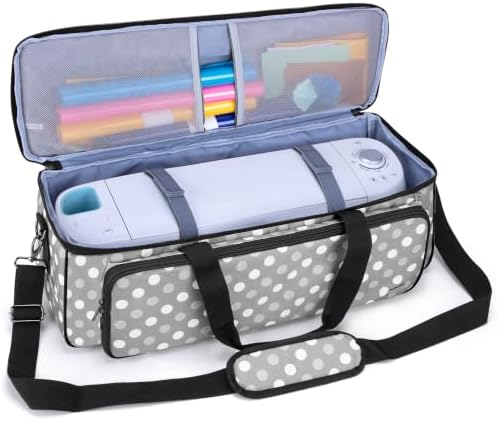 LUXJA Carrying Bag for Cricut Die-Cutting Machine and Supplies, Gray Dots