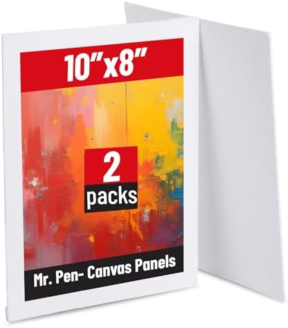 Mr. Pen- Canvas Panels, 2 Pack, 8x10 Inch | Triple Primed for Oil & Acrylic Paints, Canvas Boards for Painting, Painting, Drawing & Art Supplies