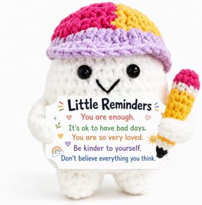 Positive Crochet Little Reminders Doll Keychain Back to School Supplies