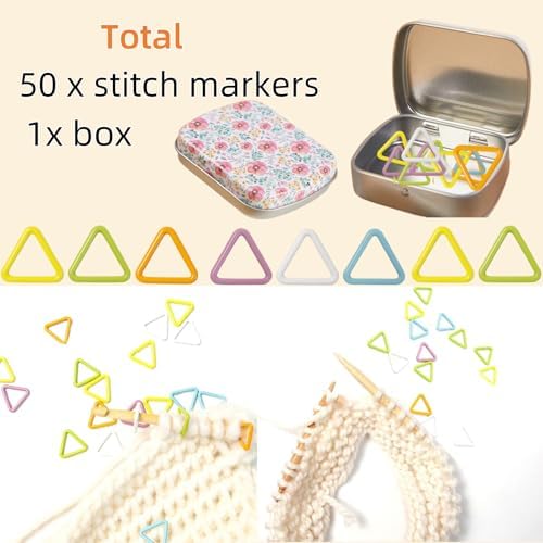 Hilsayum 80Pcs Knitting Stitch Markers 4 Shapes Colorful Crochet Stitch Markers with Box for Crocheting and Knitting,