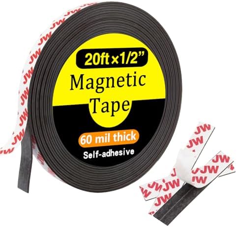 Value Pack 20FT Magnetic Tape with Adhesive Backing, Wide 1/2 Inch