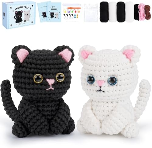 Crochet Kit for Beginners, Cat Crochet Kits Complete Starter Kit