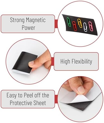 Mr. Pen- Adhesive Magnetic Sheets, 3.5" x 2", 25 Pack, Cuttable Magnets Flexible Magnet Sheets with Adhesive for Crafts Photos, Classroom Decorations, Easy Peel and Stickers for Planning