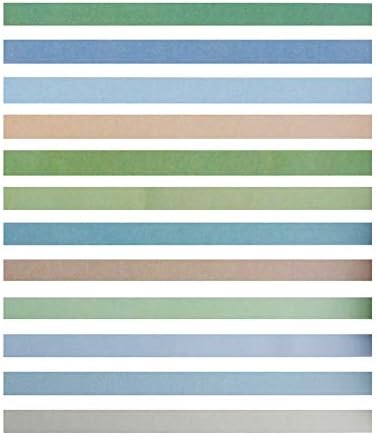 YUBBAEX 12 Rolls Washi Tape Set Natural Color Decorative Tapes for Arts, DIY Crafts, Journals, Planners, Scrapbook, Wrapping Wide -Salty Morandi- (Salty, 15mm x 12Rolls)