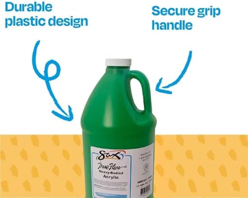 Sax True Flow Heavy Body Acrylic Paint, 1/2 Gallon, Emerald Green - 439289, 64 Fl Oz (Pack of 1)