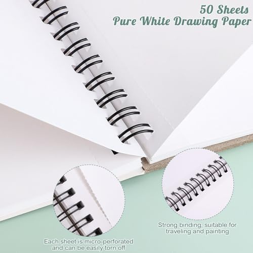 50 Sheets Marker Paper Pad, 7.6×7.6 Inch Bleedproof Art Sketch Pad, 73lb/120gsm Drawing Paper Spiral Sketch Book, Alcohol Marker Paper Painting Coloring Paper for Beginners, Artists, Ideal Gift | Acid-Free Bleed-Resistant Paper, 73lb Marker Sketchbook,...