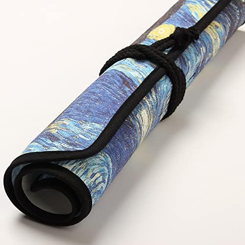 Funny live Paint Brush Holder Art Supplies, Artist Brush Holder & Storage Organizer Roll-Up Case Bag, Protect Acrylic Oil Watercolor Paintbrushes (Starry Night 20 Slot Pockets)