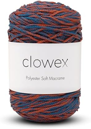Polyester Soft Macrame Cord 2.5-3mm, 191 Yards x 1/9 inc Turkish Polyester Rope, Braided Macrame Yarn for DIY Crafts, Plant Hanger, Wall Hanging, Macrame Bag