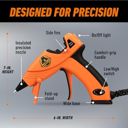 Gorilla Mini Hot Glue Gun Kit, Dual Temp, Includes 30 Sticks