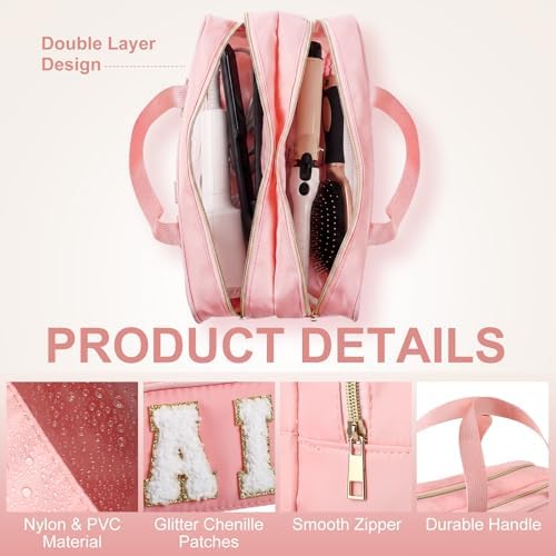 Pinkunn Hair Tool Travel Bag Tools Large Travel Case, Nude Pink
