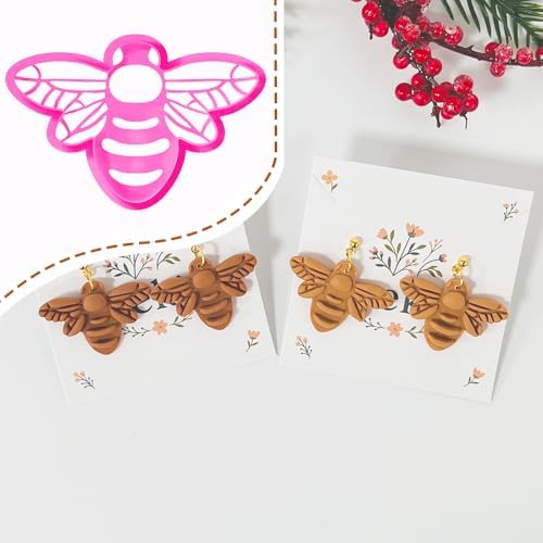 Xaekicr Bee Shape Polymer Clay Cutters Set – Clay Earring Cutters for Handmade Earrings, Clay Tools and Polymer Clay Molds for Jewelry Making