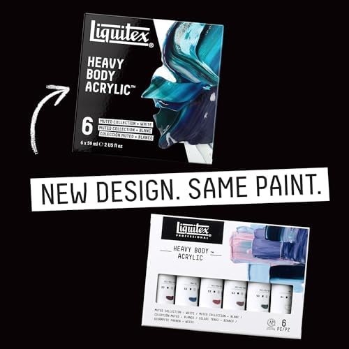 Liquitex Heavy Body Acrylic Paint Set, 6 x 59ml, Muted Collection + White