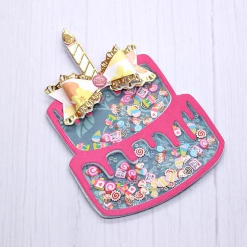 Lapoo 3D Backgrounds Frame Metal Cutting Die for Scrapbooking, New Cutting Dies DIY Album Card Making Decor Paper Craft Metal Die Cuts Party Wedding Decorations (Double-Layer Cake 4.8 x 3.3 in)
