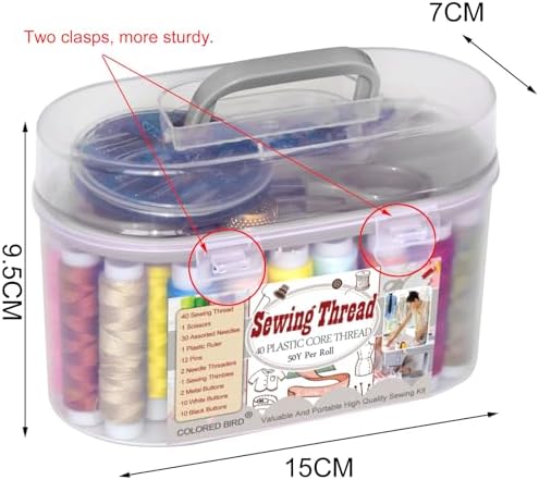 40 Spools of Sewing Thread,Gift Box Portable Basic Sewing Repair Kits (Grey)