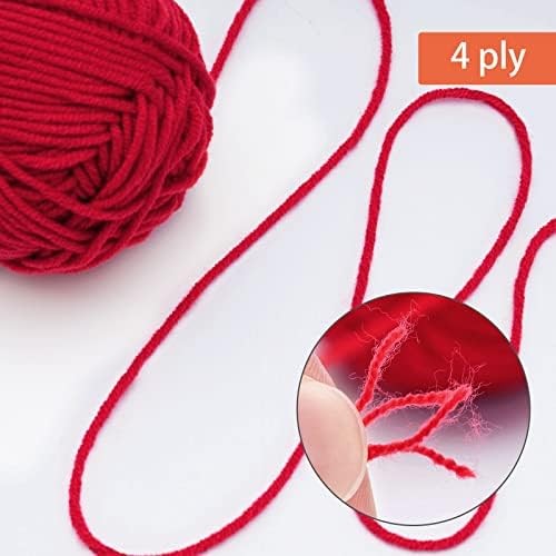 NICEEC 300g Soft Assorted Colors Yarn 100% Acrylic 870yds -Xmas