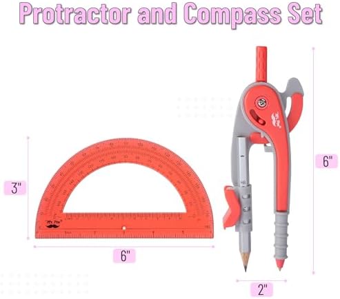 Mr. Pen- Geometry Compass and Protractor Set, 6 Inch Compass
